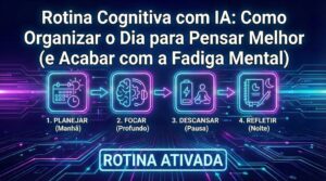 Rotina Cognitiva com IA: Como Organizar o Dia para Pensar Melhor (e Acabar com a Fadiga Mental)