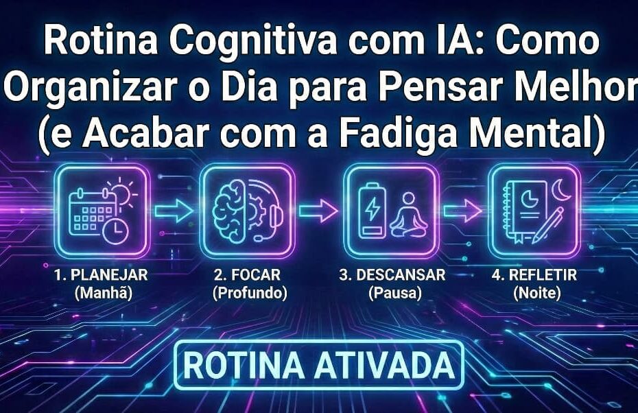 Rotina Cognitiva com IA: Como Organizar o Dia para Pensar Melhor (e Acabar com a Fadiga Mental)