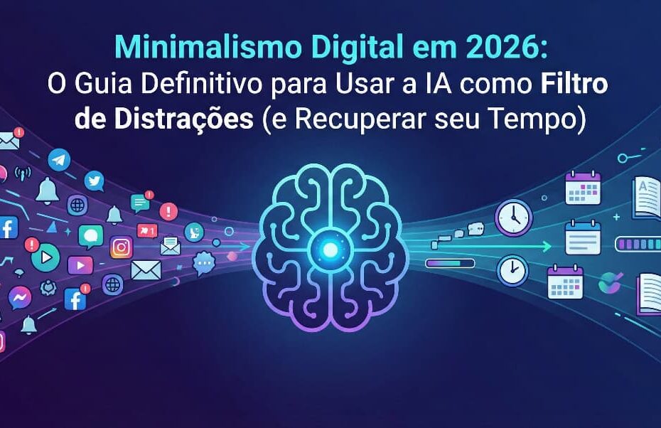Minimalismo Digital em 2026: O Guia Definitivo para Usar a IA como Filtro de Distrações (e Recuperar seu Tempo)
