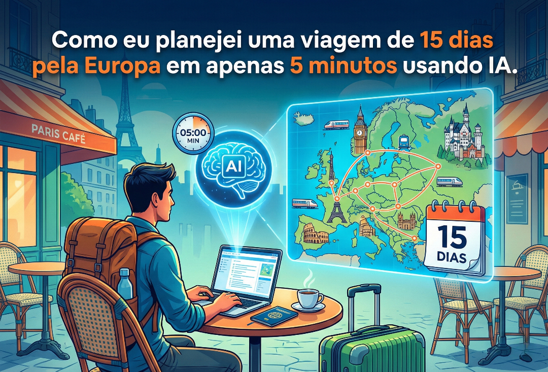 Como eu planejei uma viagem de 15 dias pela Europa em apenas 5 minutos usando IA