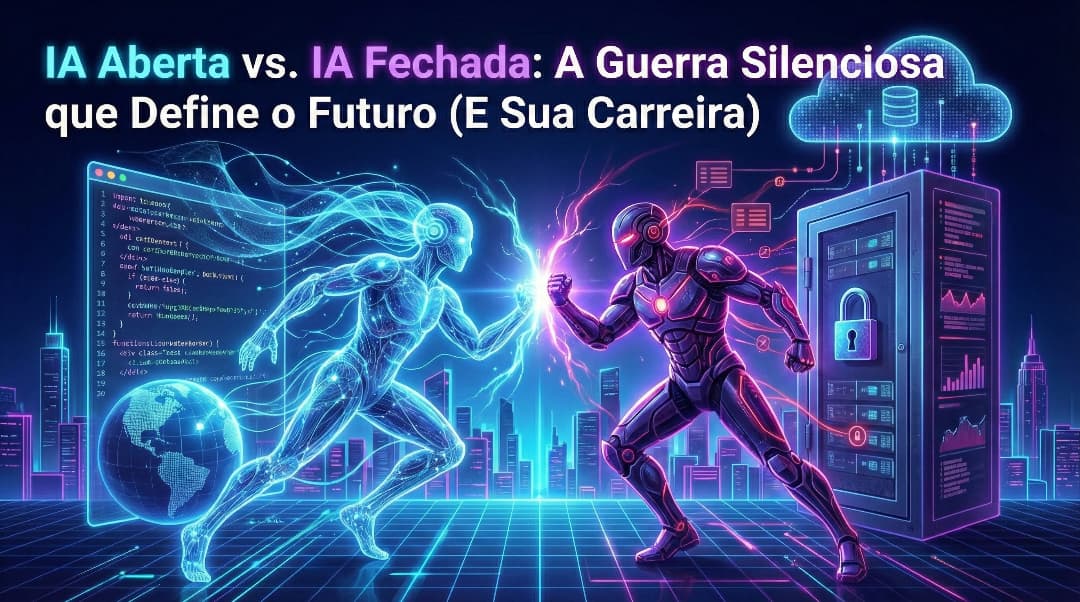 IA Aberta vs. IA Fechada: A Guerra Silenciosa que Define o Futuro (E Sua Carreira)