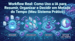Workflow Real: Como Uso a IA para Resumir, Organizar e Decidir em Metade do Tempo (Meu Sistema Prático)